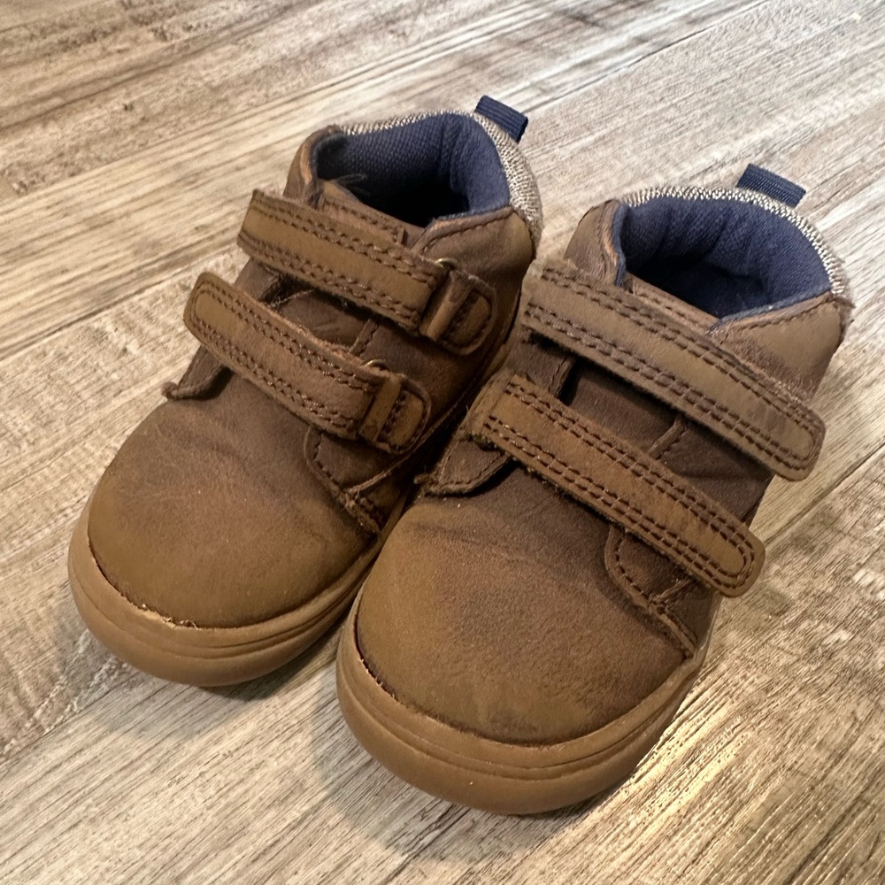 Cat & Jack Brown Suede Boots with Velcro Straps
